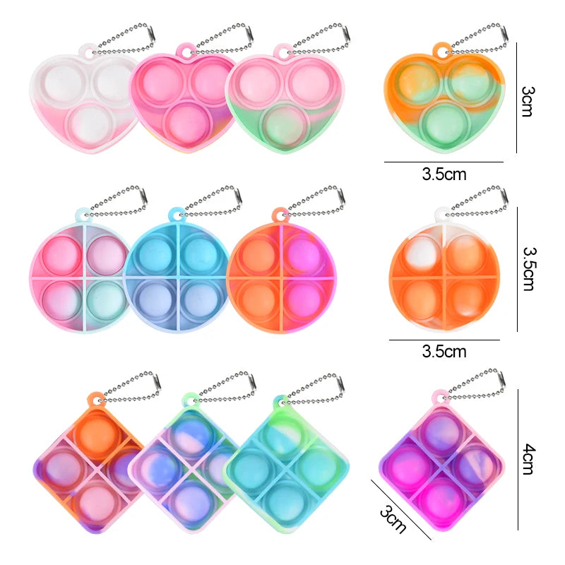 10/20pcs Mini Pop Keychain Sensory Fidget Toy