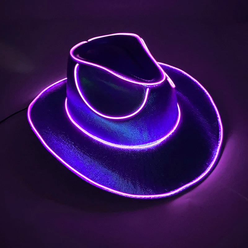 Rave Glowing Light Up Cowboy Hat LED