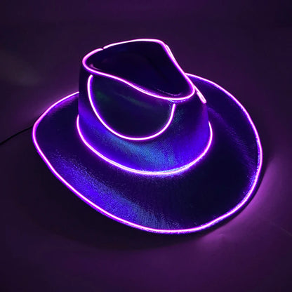 Rave Glowing Light Up Cowboy Hat LED