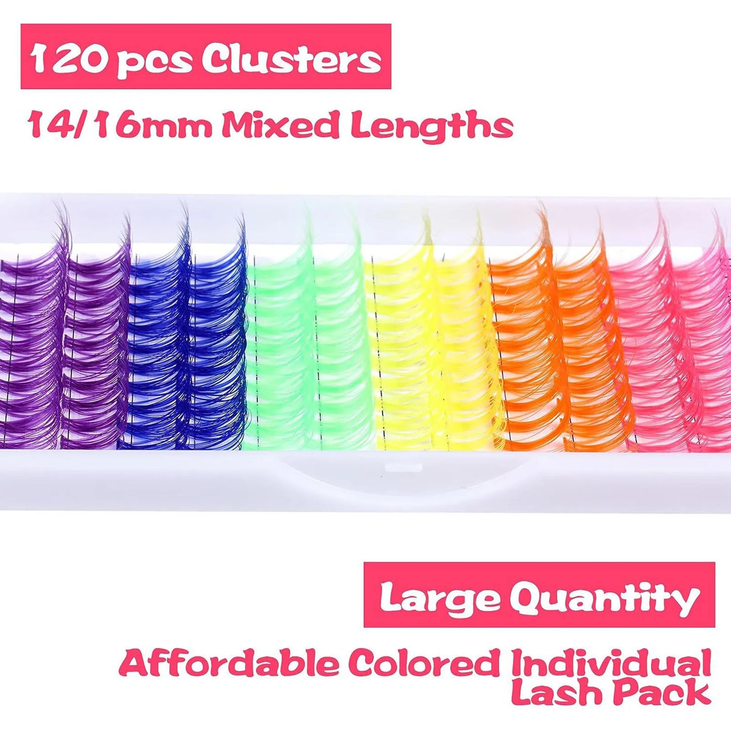 14-16mm D Curl Colorful Lash Clusters