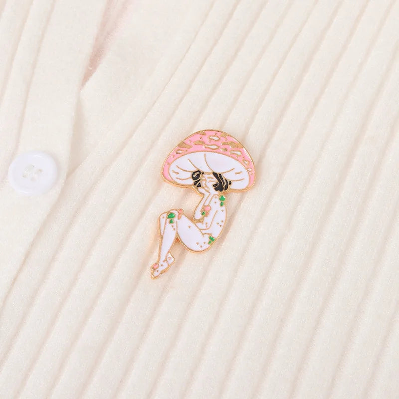 Mushroom Woman Pin