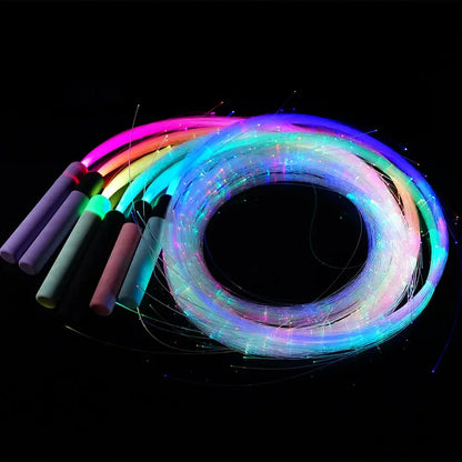 LED Fiber Optic Whip 360° Swivel Super Bright Light Up Rave Toy EDM Pixel Flow Lace Dance Festival Night Party Disco Dance Whips