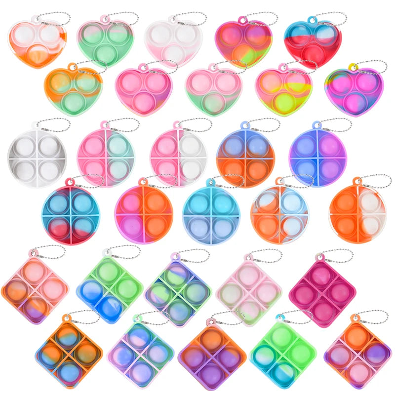 10/20pcs Mini Pop Keychain Sensory Fidget Toy