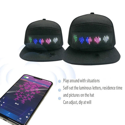 LED Customizable Hat with Bluetooth Control and Mobile App.