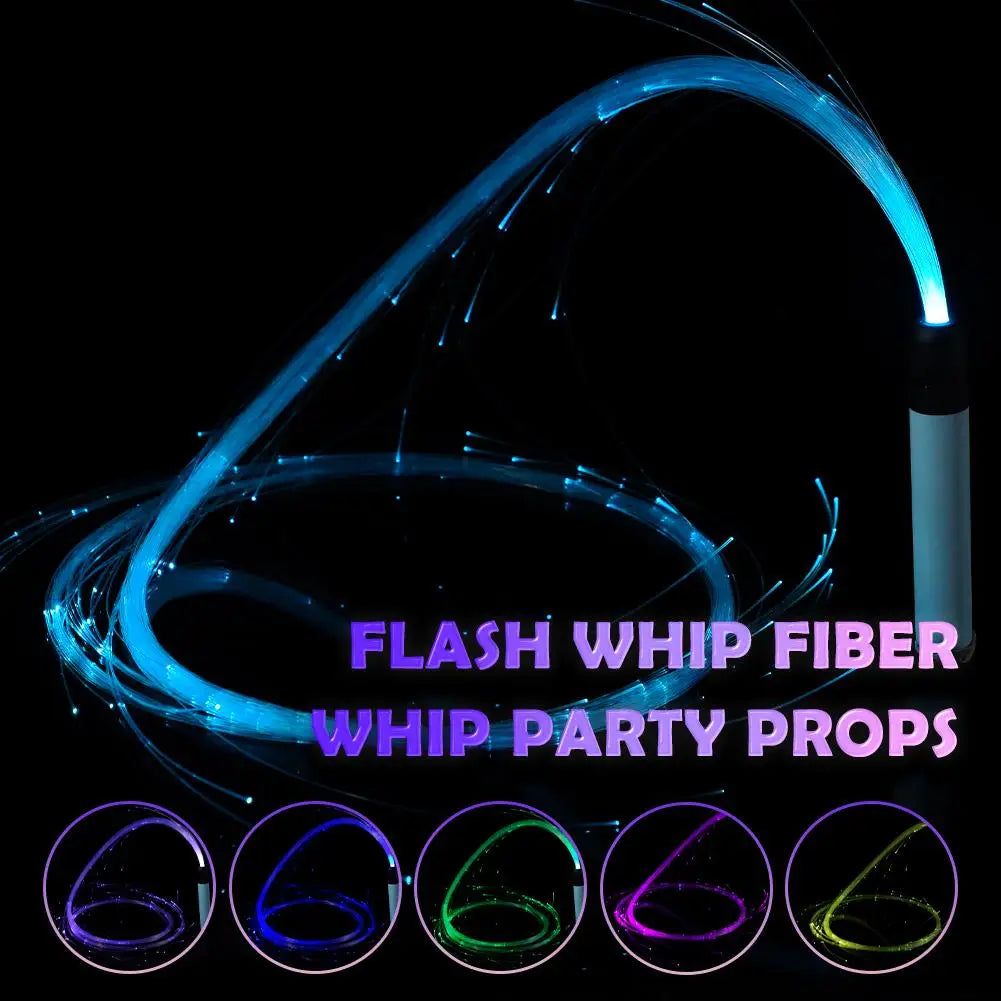 LED Fiber Optic Whip 360° Swivel Super Bright Light Up Rave Toy EDM Pixel Flow Lace Dance Festival Night Party Disco Dance Whips