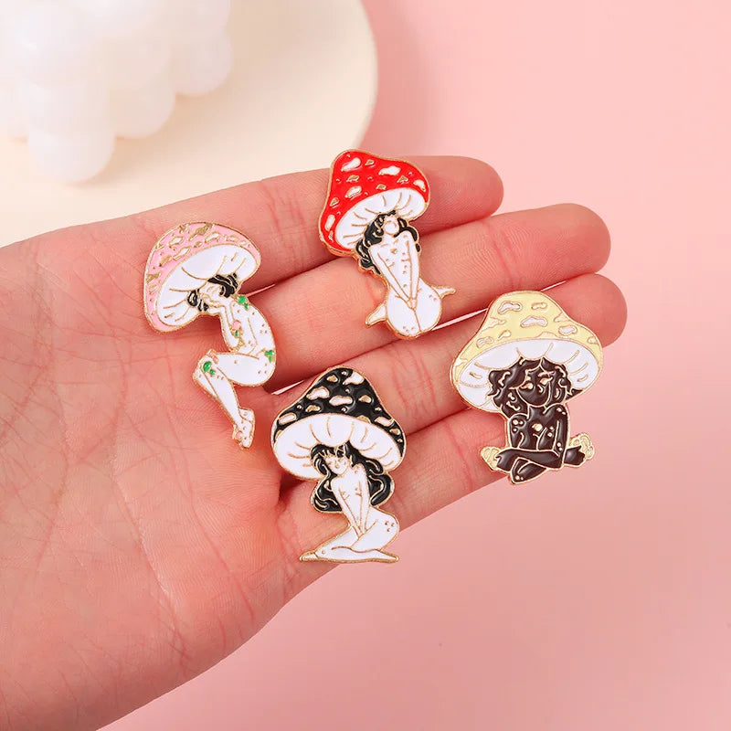 Mushroom Woman Pin