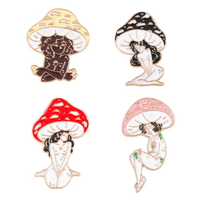 Mushroom Woman Pin