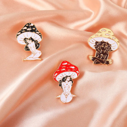 Mushroom Woman Pin