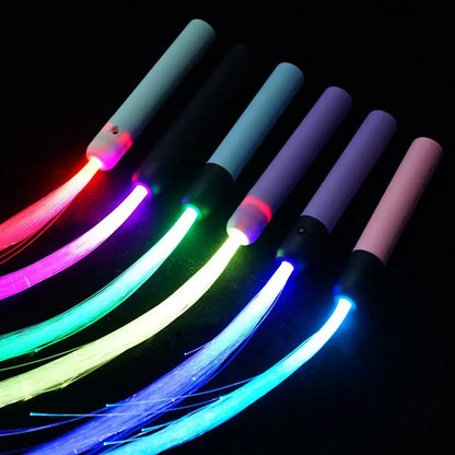 LED Fiber Optic Whip 360° Swivel Super Bright Light Up Rave Toy EDM Pixel Flow Lace Dance Festival Night Party Disco Dance Whips