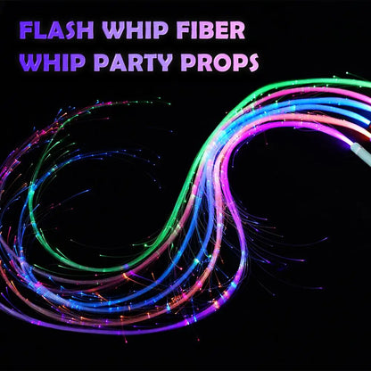 LED Fiber Optic Whip 360° Swivel Super Bright Light Up Rave Toy EDM Pixel Flow Lace Dance Festival Night Party Disco Dance Whips