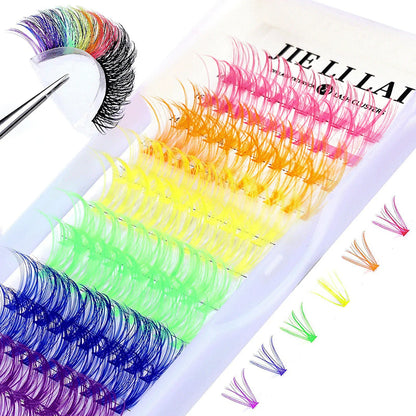 14-16mm D Curl Colorful Lash Clusters