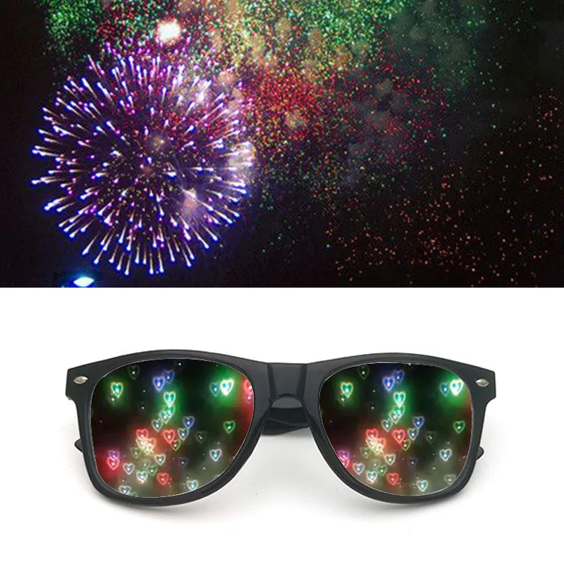 Diffractive Optical Fireworks Glasses Special Effect Sunglasses Adult Dance Light Show Sunglasses Glasses