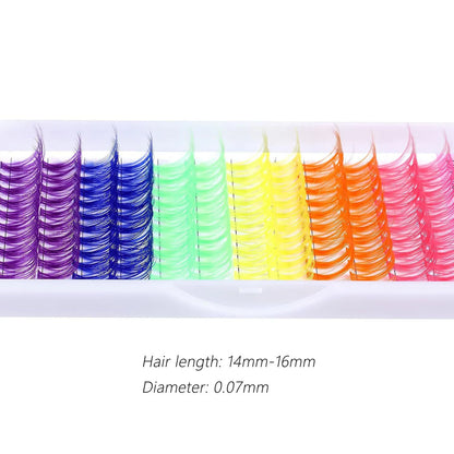 14-16mm D Curl Colorful Lash Clusters