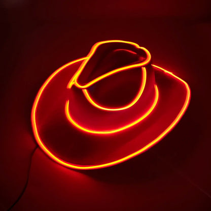 Rave Glowing Light Up Cowboy Hat LED